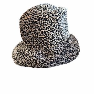 Betmar Leopard Print Knit Cloche Hat Soft Textured